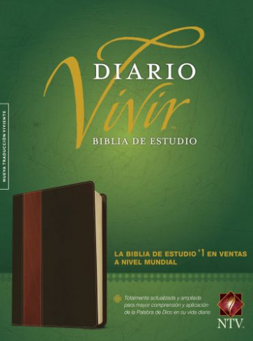 Biblia de estudio del diario vivir NTV (SentiPiel, Café/Café claro, Índice, Letra Roja) - LeatherLike Brown/Tan With thumb index and ribbon marker(s)