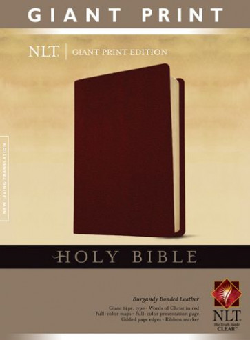 Holy Bible, Giant Print NLT - Bonded Leather Burgundy With ribbon marker(s)