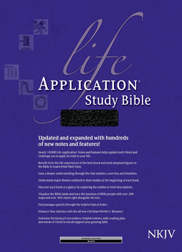 NKJV Life Application Study Bible, Second Edition  - Bonded Leather Black With thumb index and ribbon marker(s)