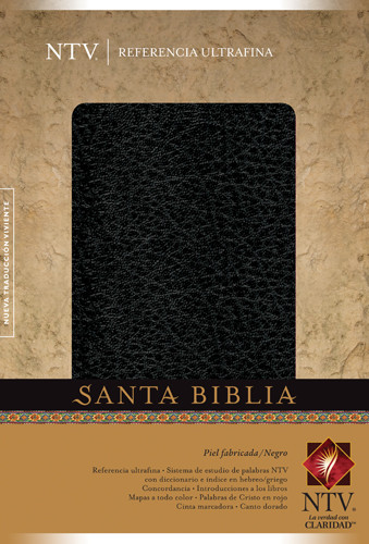 Santa Biblia NTV, Edición de referencia ultrafina  - Bonded Leather Black With ribbon marker(s)