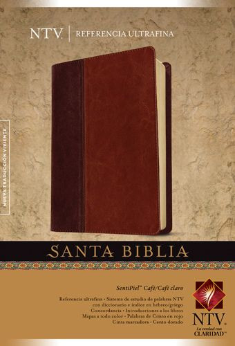 Santa Biblia NTV, Edición de referencia ultrafina - LeatherLike Brown/Multicolor/Tan With ribbon marker(s)