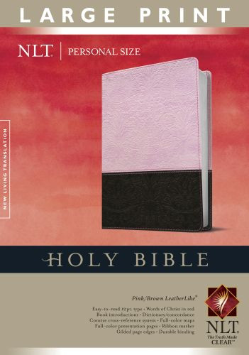 Holy Bible NLT, Personal Size Large Print edition, TuTone  - LeatherLike With thumb index and ribbon marker(s)