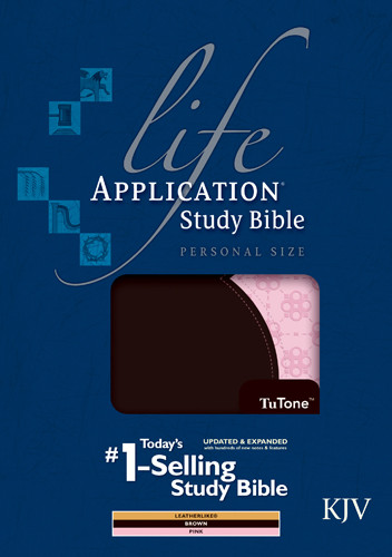 KJV Life Application Study Bible, Second Edition, Personal Size, TuTone (LeatherLike, Brown/Pink) - LeatherLike Brown/Multicolor/Pink With ribbon marker(s)