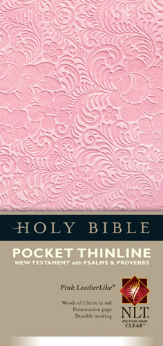 Pocket Thinline New Testament with Psalms & Proverbs NLT (Red Letter, LeatherLike, Pink) - LeatherLike Pink