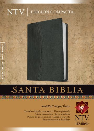 Santa Biblia NTV, Edición compacta, DuoTono - LeatherLike Black/Onyx/Multicolor With ribbon marker(s)