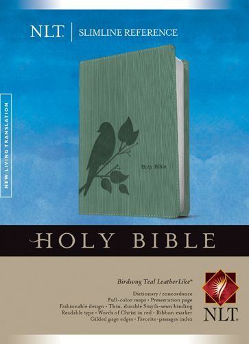 Slimline Reference Bible NLT - LeatherLike Birdsong Teal With ribbon marker(s)