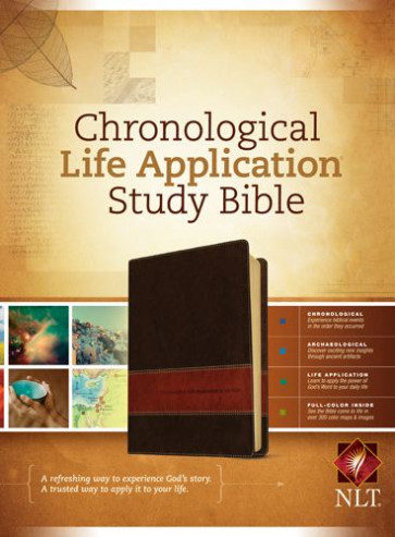 NLT Chronological Life Application Study Bible, TuTone  - LeatherLike Brown/Tan With ribbon marker(s)