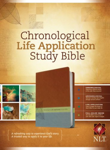 NLT Chronological Life Application Study Bible, TuTone  - LeatherLike Brown/Green/Dark Teal With ribbon marker(s)