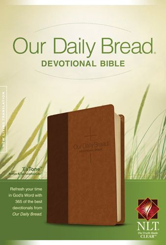 Our Daily Bread Devotional Bible NLT, TuTone (LeatherLike, Brown/Tan) - LeatherLike Brown/Tan With ribbon marker(s)