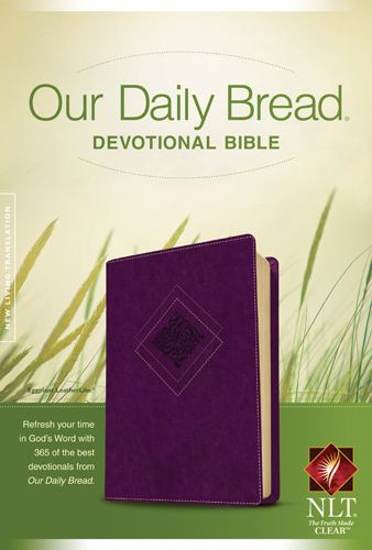 Our Daily Bread Devotional Bible NLT (LeatherLike, Eggplant) - LeatherLike Eggplant With ribbon marker(s)