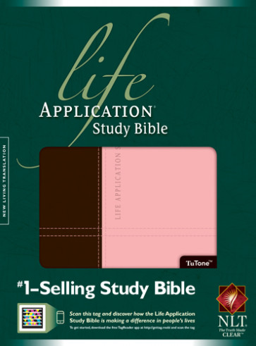 NLT Life Application Study Bible, Second Edition, TuTone (Red Letter, LeatherLike, Dark Brown/Pink) - LeatherLike Dark Brown/Multicolor/Pink With ribbon marker(s)