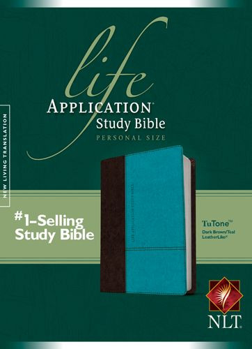 NLT Life Application Study Bible, Second Edition, Personal Size (LeatherLike, Dark Brown/Teal) - LeatherLike Dark Brown/Teal With ribbon marker(s)