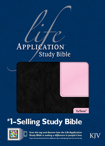 KJV Life Application Study Bible, Second Edition, TuTone  - LeatherLike Black/Patent Leather Pink With ribbon marker(s)