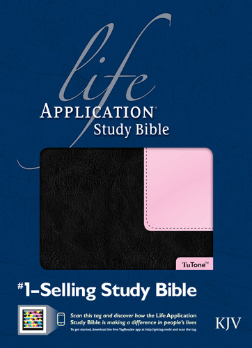 KJV Life Application Study Bible, Second Edition, TuTone (Red Letter, LeatherLike, Black/Patent Leather Pink, Indexed) - LeatherLike Black/Patent Leather Pink With thumb index and ribbon marker(s)
