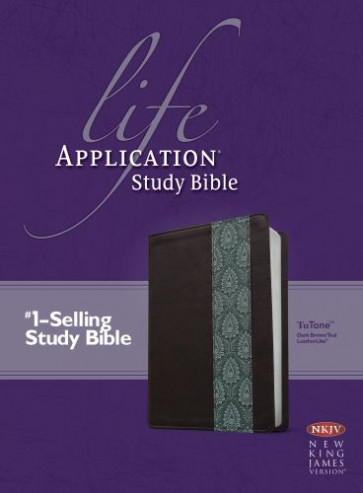 NKJV Life Application Study Bible, Second Edition, TuTone (Red Letter, LeatherLike, Dark Brown/Teal) - LeatherLike Dark Brown/Teal With ribbon marker(s)