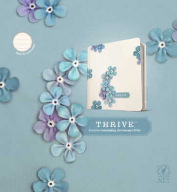 NLT THRIVE Creative Journaling Devotional Bible (Hardcover, Blue Flowers) - Hardcover Blue Flowers With ribbon marker(s)