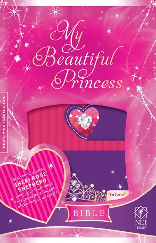 My Beautiful Princess Bible NLT, TuTone  - LeatherLike Princess Pink/Purple Royalty With ribbon marker(s)