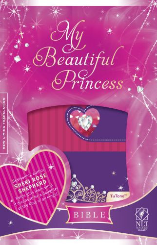 My Beautiful Princess Bible NLT, TuTone  - LeatherLike Princess Pink/Purple Royalty With ribbon marker(s)