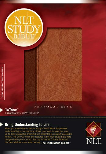 NLT Study Bible, Personal Size, TuTone (LeatherLike, Brown/Tan, Indexed) - LeatherLike Brown/Multicolor/Tan With thumb index and ribbon marker(s)