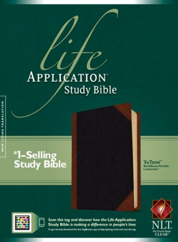 Life Application Study Bible NLT, TuTone - LeatherLike Black/Brown Portfolio/Multicolor With ribbon marker(s)