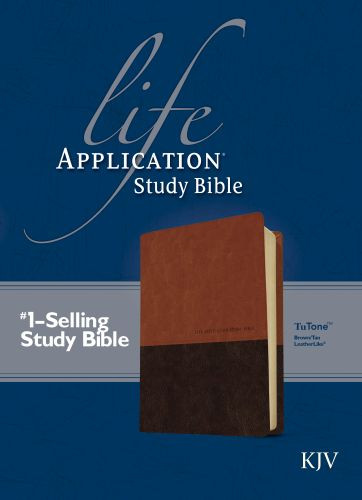 KJV Life Application Study Bible, Second Edition, TuTone (Red Letter, LeatherLike, Brown/Tan) - LeatherLike Brown/Tan With ribbon marker(s)