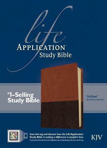 KJV Life Application Study Bible, Second Edition, TuTone  - LeatherLike Brown/Tan With thumb index and ribbon marker(s)