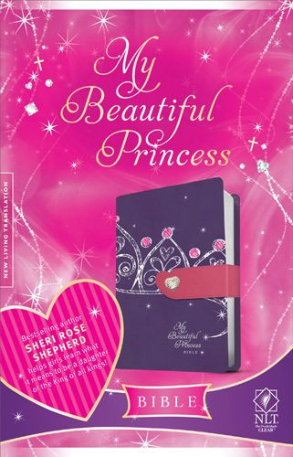 My Beautiful Princess Bible NLT, TuTone  - LeatherLike Purple Crown With ribbon marker(s)