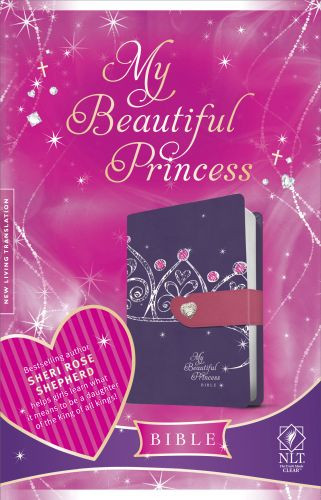 My Beautiful Princess Bible NLT, TuTone (LeatherLike, Purple Crown) - LeatherLike Purple Crown With ribbon marker(s)