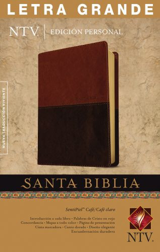 Santa Biblia NTV, Edición personal, letra grande, DuoTono (SentiPiel, Café/Café claro, Letra Roja) - LeatherLike With ribbon marker(s)