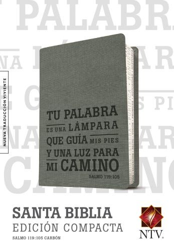 Santa Biblia NTV, Edición compacta, Salmo 119:105 - LeatherLike Charcoal With ribbon marker(s)