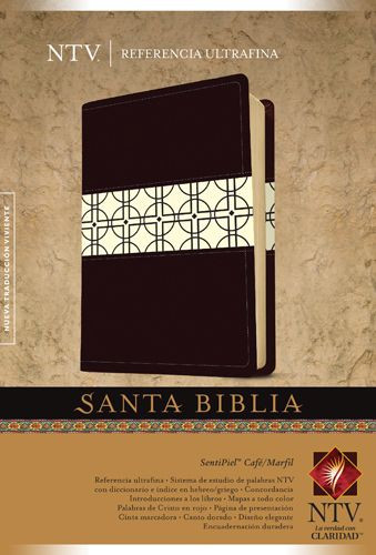 Santa Biblia NTV, Edición de referencia ultrafina, DuoTono (SentiPiel, Café/Marfil, Letra Roja) - LeatherLike Ivory With ribbon marker(s)