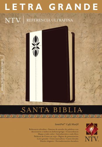 Santa Biblia NTV, Edición de referencia ultrafina, letra grande, DuoTono (Letra Roja, SentiPiel, Café/Marfil) - LeatherLike Brown/Ivory/Multicolor With ribbon marker(s)