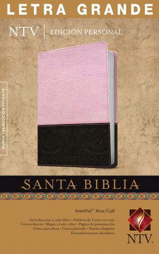 Santa Biblia NTV, Edición personal, letra grande, DuoTono (SentiPiel, Rosa/Café, Letra Roja) - LeatherLike With ribbon marker(s)