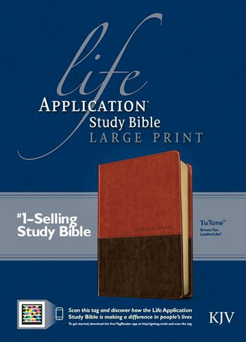 KJV Life Application Study Bible, Second Edition, Large Print, TuTone  - LeatherLike Brown/Tan With thumb index and ribbon marker(s)