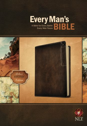 Every Man's Bible NLT, Deluxe Explorer Edition (LeatherLike, Brown) - LeatherLike Rustic Brown With ribbon marker(s)