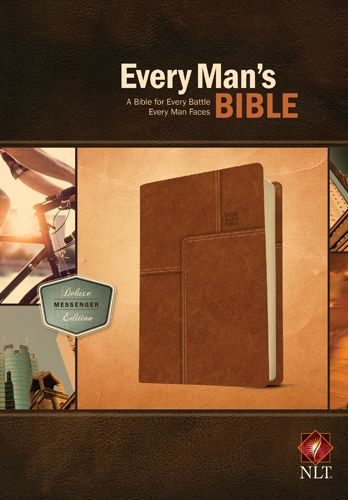 Every Man's Bible NLT, Deluxe Messenger Edition  - LeatherLike Brown With ribbon marker(s)