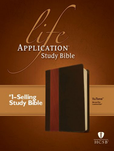 HCSB Life Application Study Bible, Second Edition, TuTone (Red Letter, LeatherLike, Brown/Tan) - LeatherLike Brown/Multicolor/Tan With ribbon marker(s)