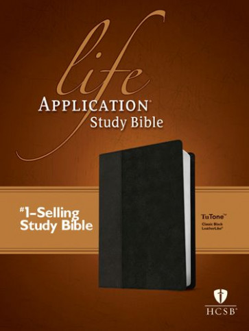 HCSB Life Application Study Bible, Second Edition, TuTone (Red Letter, LeatherLike, Classic Black) - LeatherLike Classic Black With ribbon marker(s)