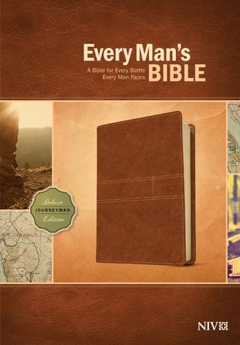 Every Man's Bible NIV, Deluxe Journeyman Edition  - LeatherLike Tan With ribbon marker(s)