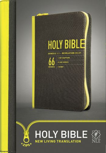 Zips Bible NLT (Canvas, Charcoal/Yellow) - Other book format Charcoal/Yellow With zip fastener
