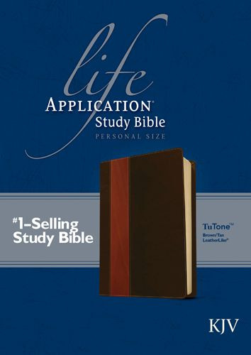 Life Application Study Bible KJV, Personal Size, TuTone - LeatherLike Brown/Multicolor/Tan With ribbon marker(s)