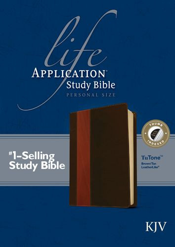 Life Application Study Bible KJV, Personal Size, TuTone - LeatherLike Brown/Multicolor/Tan With thumb index and ribbon marker(s)