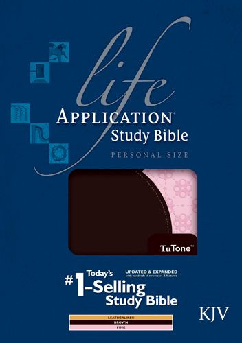 KJV Life Application Study Bible, Second Edition, Personal Size, TuTone (LeatherLike, Brown/Pink, Indexed) - LeatherLike Brown/Multicolor/Pink With thumb index and ribbon marker(s)