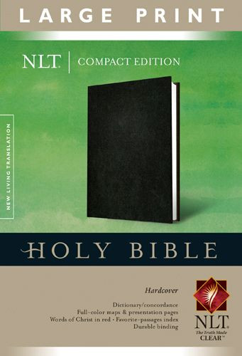 Compact Edition Bible NLT, Large Print (Hardcover, Black) - Hardcover Black