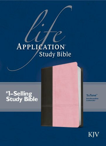 KJV Life Application Study Bible, Second Edition, TuTone (Red Letter, LeatherLike, Dark Brown/Pink) - LeatherLike Dark Brown/Multicolor/Pink With ribbon marker(s)