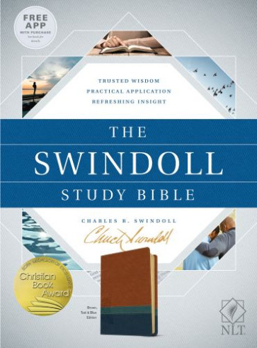 Swindoll Study Bible NLT, TuTone (LeatherLike, Brown/Teal/Blue) - Imitation Leather Teal With ribbon marker(s)