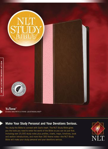NLT Study Bible, TuTone (Red Letter, LeatherLike, Dark Brown/Pink, Indexed) - LeatherLike Dark Brown/Pink With thumb index and ribbon marker(s)