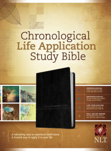 NLT Chronological Life Application Study Bible, TuTone (LeatherLike, Black/Onyx) - LeatherLike Black/Onyx With ribbon marker(s)