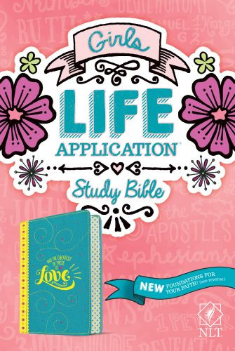 NLT Girls Life Application Study Bible  - LeatherLike Teal/Yellow With ribbon marker(s)