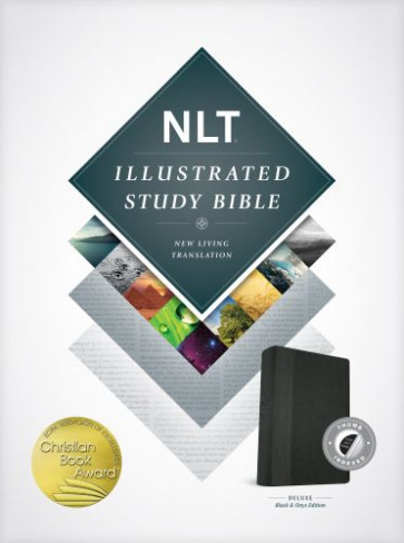 Illustrated Study Bible NLT, TuTone (LeatherLike, Black/Onyx, Indexed) - LeatherLike Onyx With thumb index and ribbon marker(s)